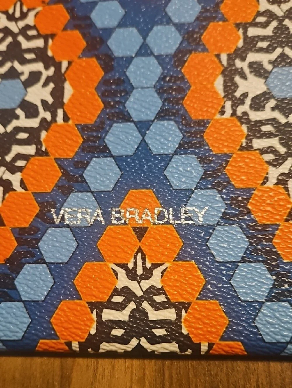Vera Bradley Blue and Orange Geometric Envelope Clutch